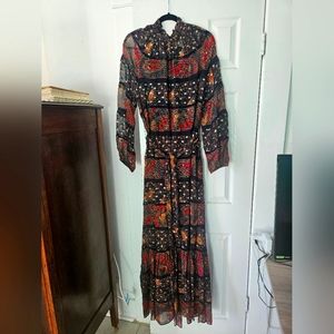 Farm Rio Celestial Large Maxi Longsleeve dresa